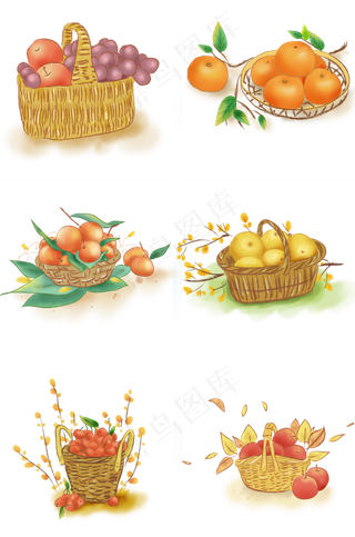 立秋丰收一篮子水果