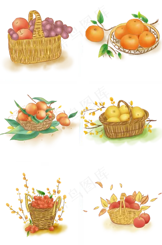 立秋丰收一篮子水果