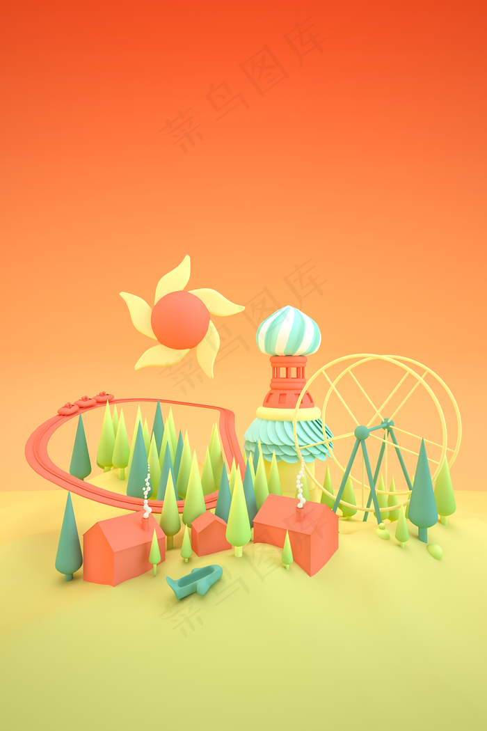 c4d做的春天通用背景