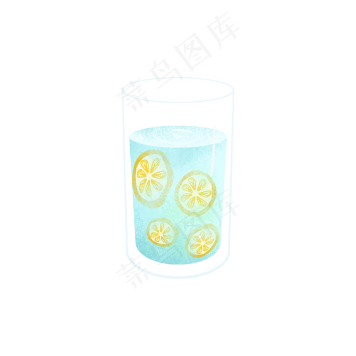 一杯加冰水的柠檬水(2000X2000(DPI:300))psd模版下载