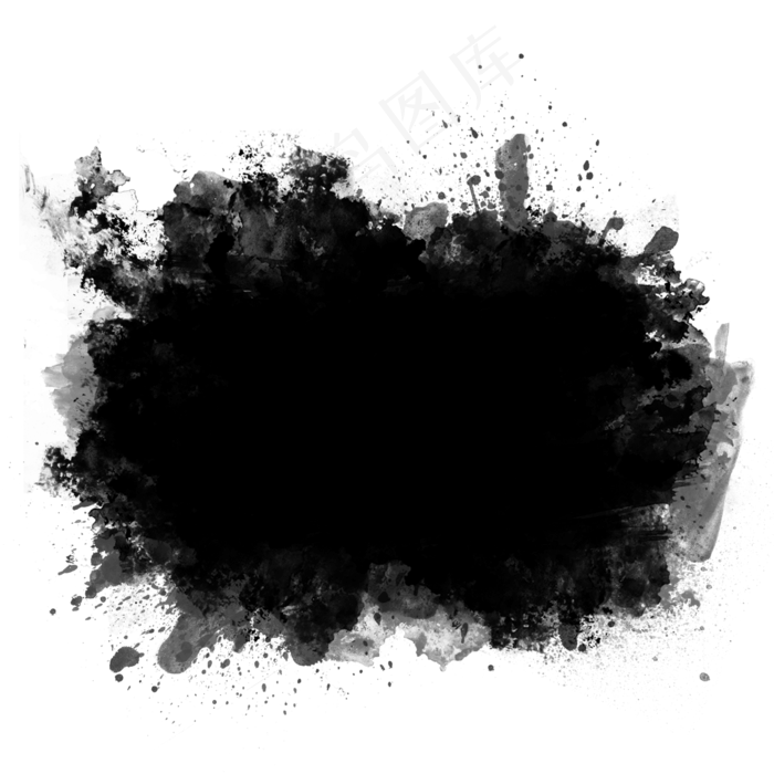黑色水墨墨迹图形(2000X2000(DPI:150))psd模版下载