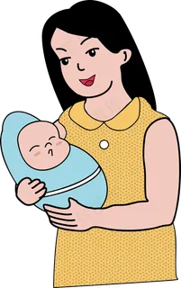 母亲节促销扁平矢量感恩母亲和婴