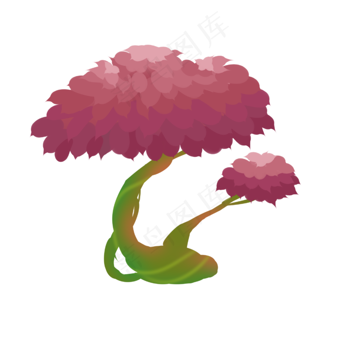 植树节商用类写实粉色梦幻树木
