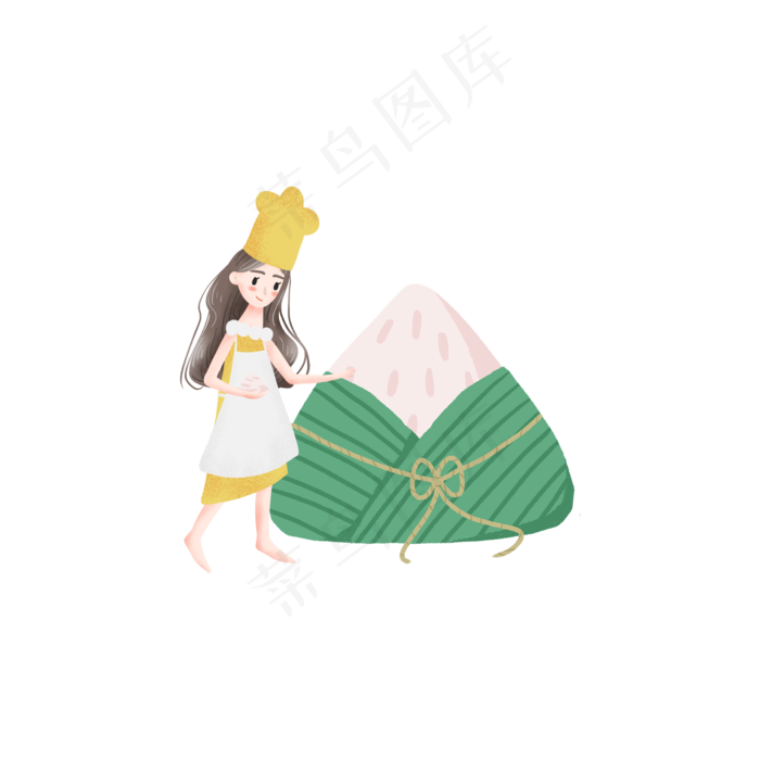 端午节的粽子和女孩