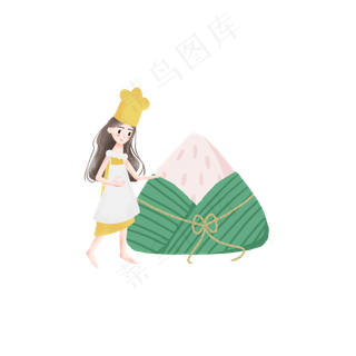 端午节的粽子和女孩