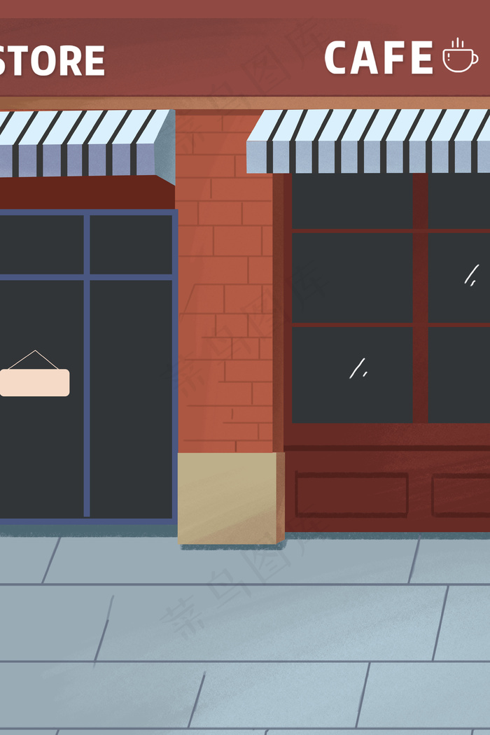 卡通城市街道背景下载