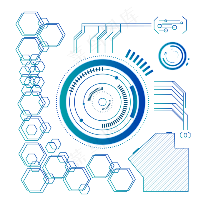 蓝色科技感笔刷(2000*2000px 300 dpi )ai矢量模版下载