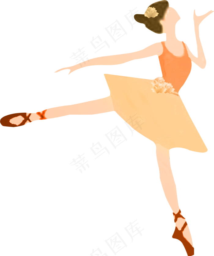 跳芭蕾舞的小女孩,免抠元素(1854*2222px 300 dpi )psd模版下载