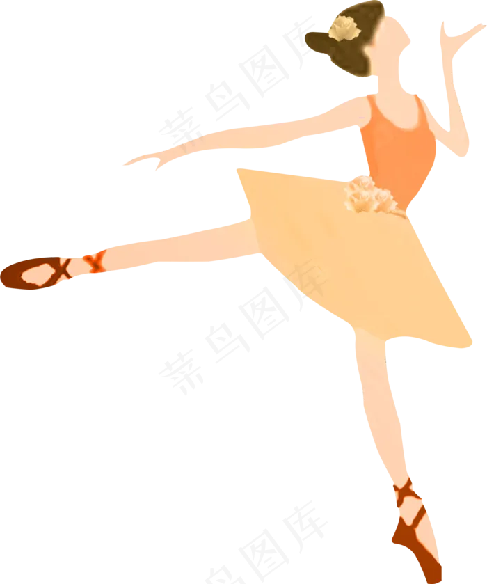 跳芭蕾舞的小女孩,免抠元素