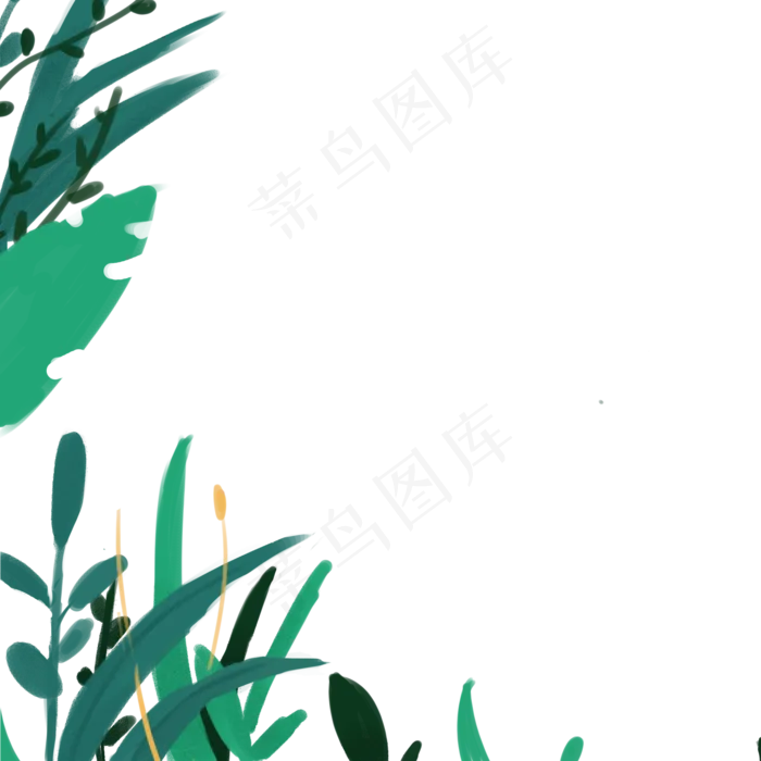 植物绿叶装饰下载(2000*2000px 300 dpi )psd模版下载