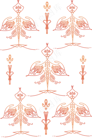 复古几何线条底纹印花