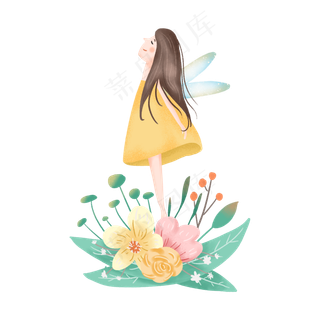 站在花丛中的精灵