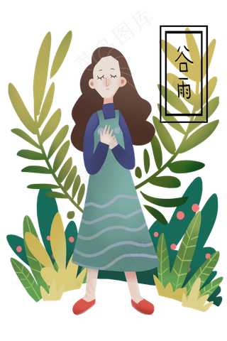 女孩户外呼吸新鲜空气