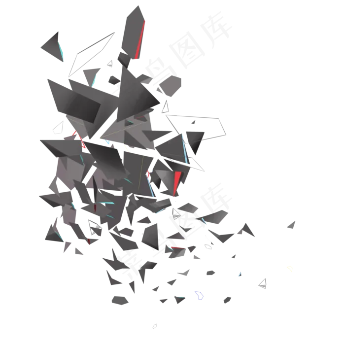 高科技黑色碎片,免抠元素(2000*2000px 300 dpi )psd模版下载