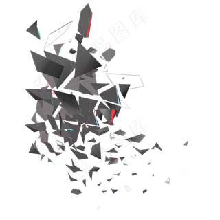 高科技黑色碎片,免抠元素