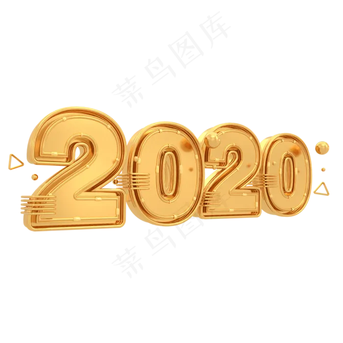 2020鼠年机械风格纯金金属立体字体(3000*3000px 	      )psd模版下载