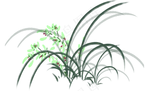 中国风水墨兰花