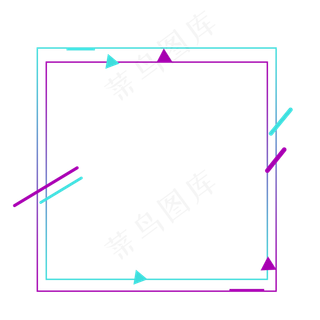 水彩彩色好看正方形图案