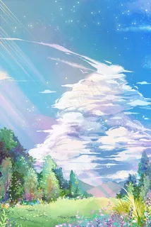 冷色系水彩风通用治愈场景 冷色系水彩风通用治愈场景