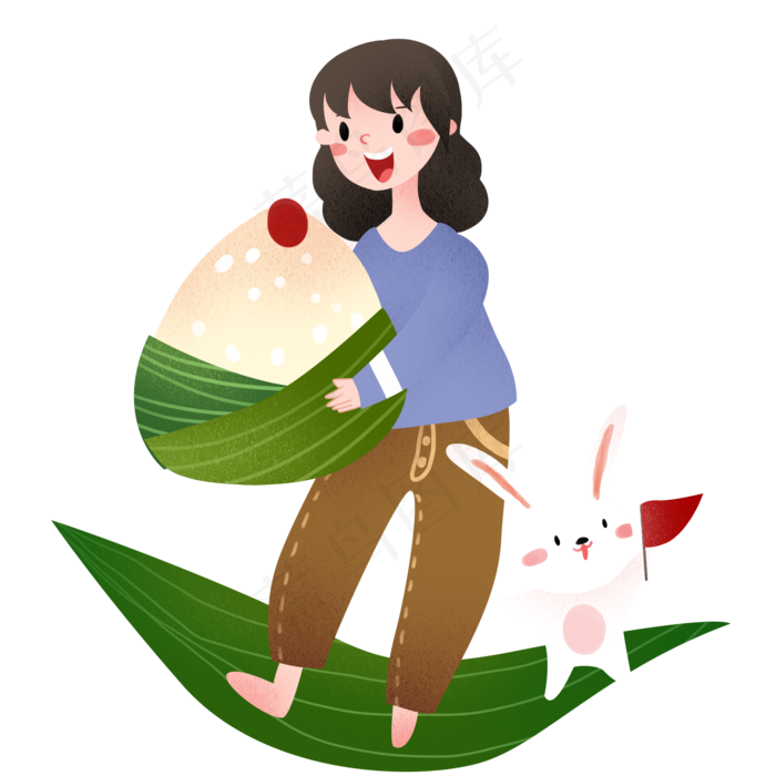端午节粽子兔子(2000X2000(DPI:299))psd模版下载