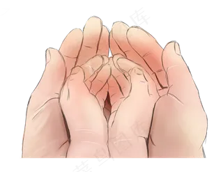 父亲节父亲和儿子的手,免抠元素