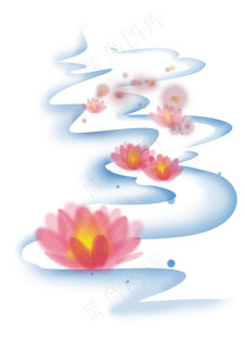 中元节鬼节莲花灯和水纹,免抠元素 中元节鬼节莲花灯和水纹,免抠元素