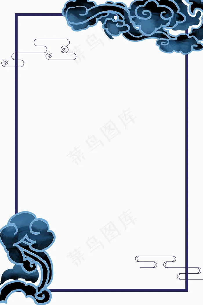 中国风手绘花纹广告(3545*5315px 	      )psd模版下载