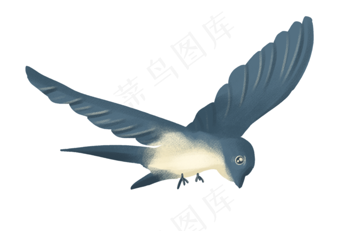 春天燕子手绘插画,免抠元素