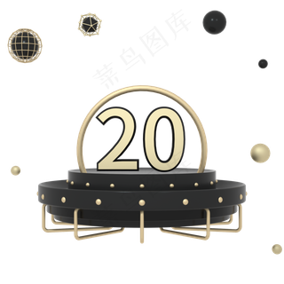 C4D黑金色立体漂浮电商优惠券