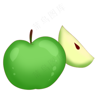 绿色一个半青苹果
