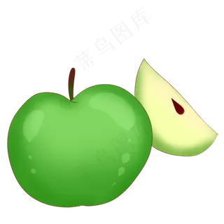 绿色一个半青苹果