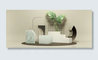 C4D简约的化妆品促销场景