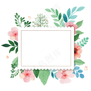 小清新花框素材