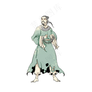 文天祥被俘古风人物,免抠元素