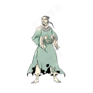 文天祥被俘古风人物,免抠元素