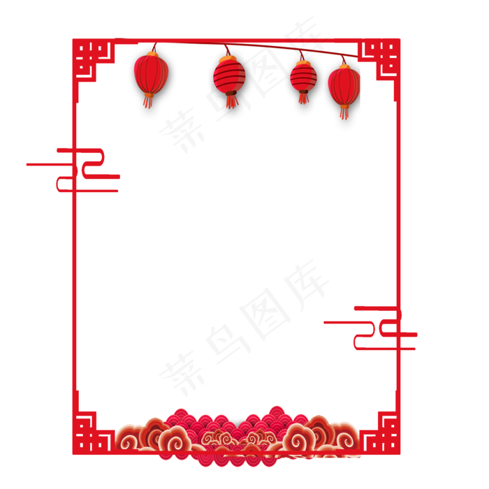 中国风春节喜庆边框,免抠元素(2000*2000px)psd模版下载