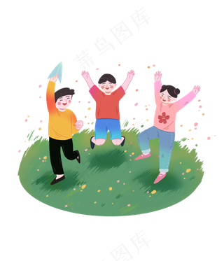 六一儿童节欢乐游玩,免抠元素