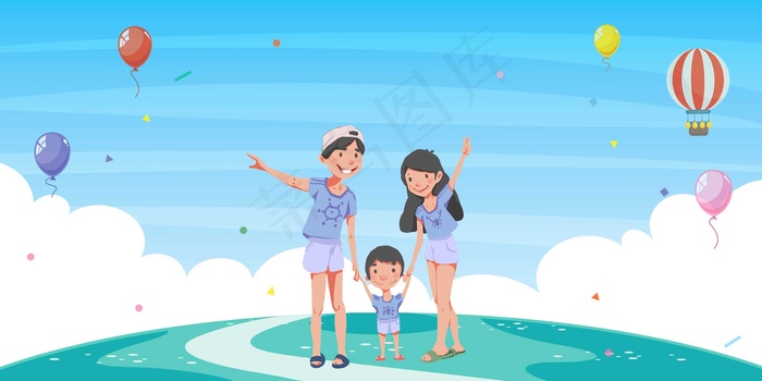 五一出游海报背景素材