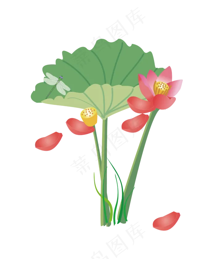 手绘荷花花瓣(2000X2393(DPI:300))ai矢量模版下载