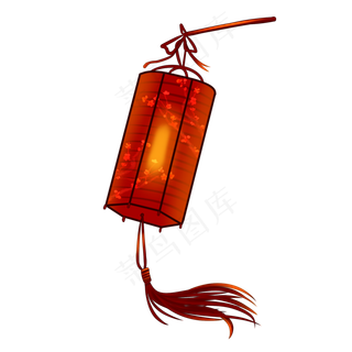 新年鼠年梅花手提梅花灯笼手绘,免抠元素