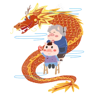 春节龙抬头美发剃头PNG,免抠元素