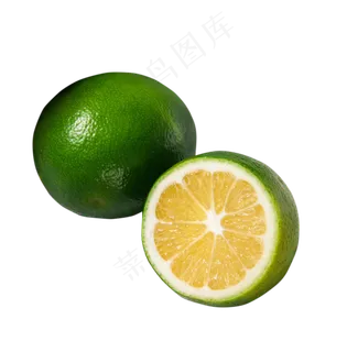 切开的青柠檬特
