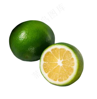 切开的青柠檬特
