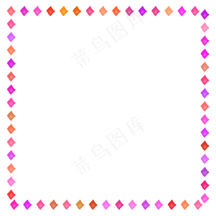 可爱菱形方块边框(2000X2000(DPI:300))psd模版下载