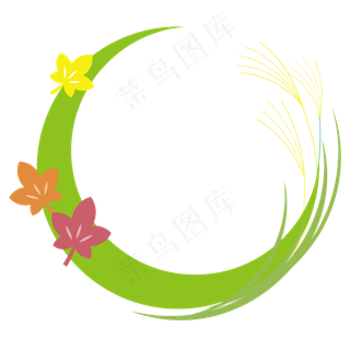 春天花草矢量花环造型元素