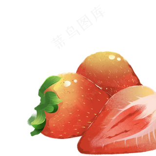 红色的草莓水果免抠图