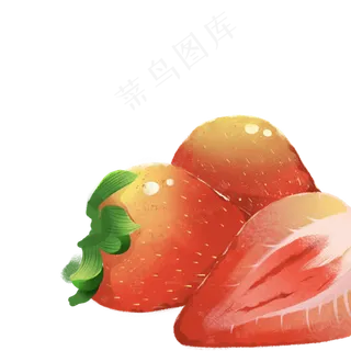 红色的草莓水果免抠图