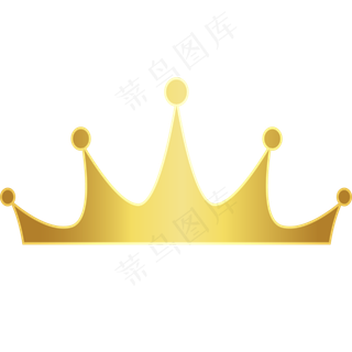 反光金色卡通风格矢量皇冠,免抠元素