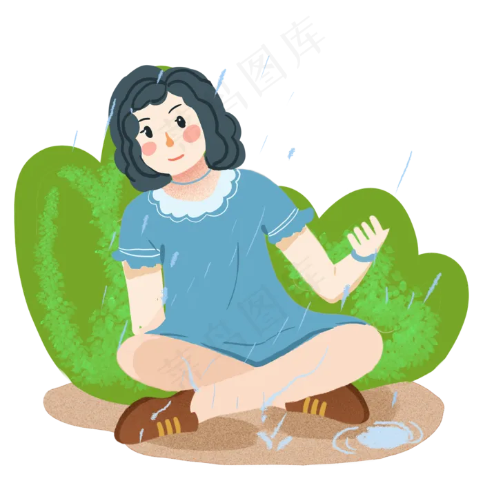 谷雨坐着的小女孩