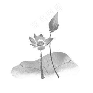 水墨中国风荷花荷叶